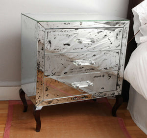 Antique-Mirrored Chest With Lucite Handles, C. 1940s (8814743060787)