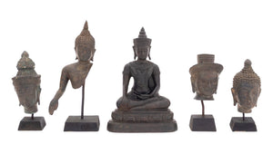 South East Asian Brass Buddha Figurines, 5