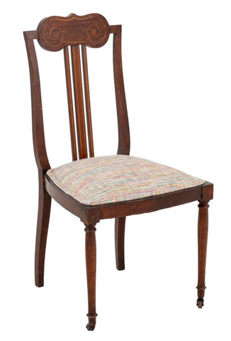 American Marquetry Walnut Side Chair, ca. 1890