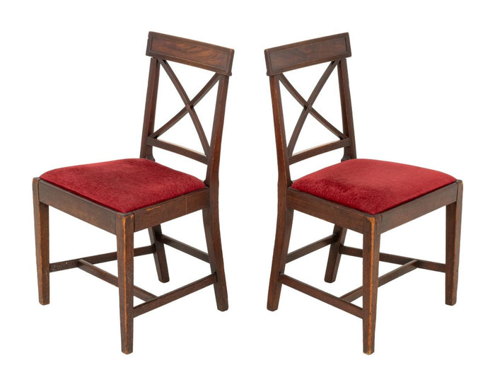 Georgian Mahogany Dining Chairs, Pair
