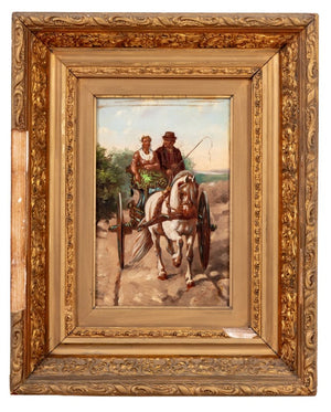 Eerelman The Horse Cart Oil on Panel, 19th C.
