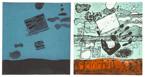 Elfi Schuselka Abstract Landscapes Lithographs, 2