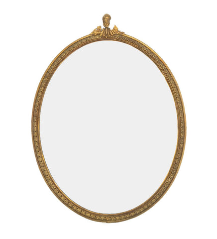 Neoclassical Style Giltwood Framed Oval Mirror