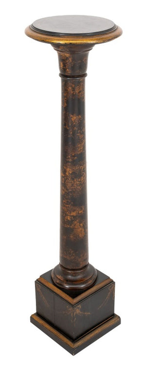 Black Japanned and Parcel Gilt Pedestal (9856003932467)