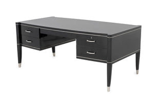 De Coene Freres Black Lacquered Desk