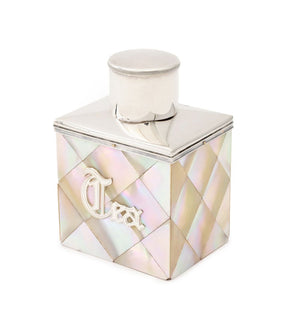 Victorian Silver Mounted Mother-of-Pearl Tea Caddy