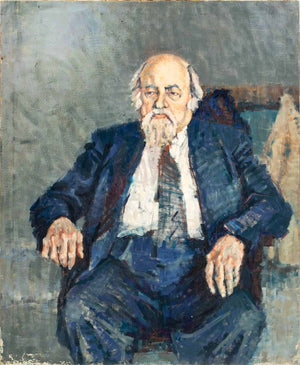 Signed Portrait of an Elderly Man Oil on Canvas