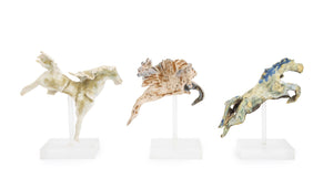 Brutalist Glazed Ceramic Horse Sculptures, 3