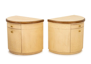 Modern D-Shaped Painted Wood Bedside Cabinets, 2