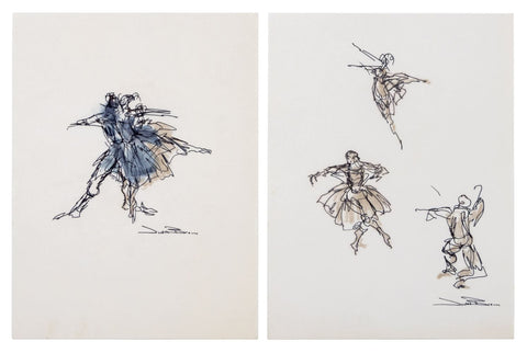 Judith Brown Dancer Sketches Ink and Wash, 2