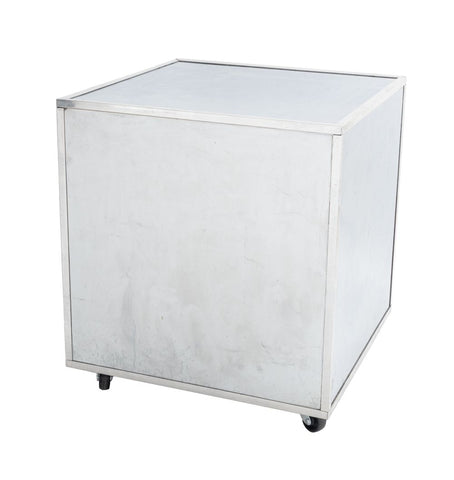Mirrored Cube Rolling Side Table