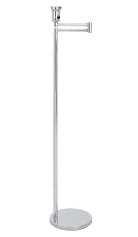 Modern Chrome and Cast Iron Swing Arm Floor Lamp