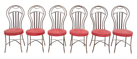French Style Balloon Back Steel Side Chairs, 6
