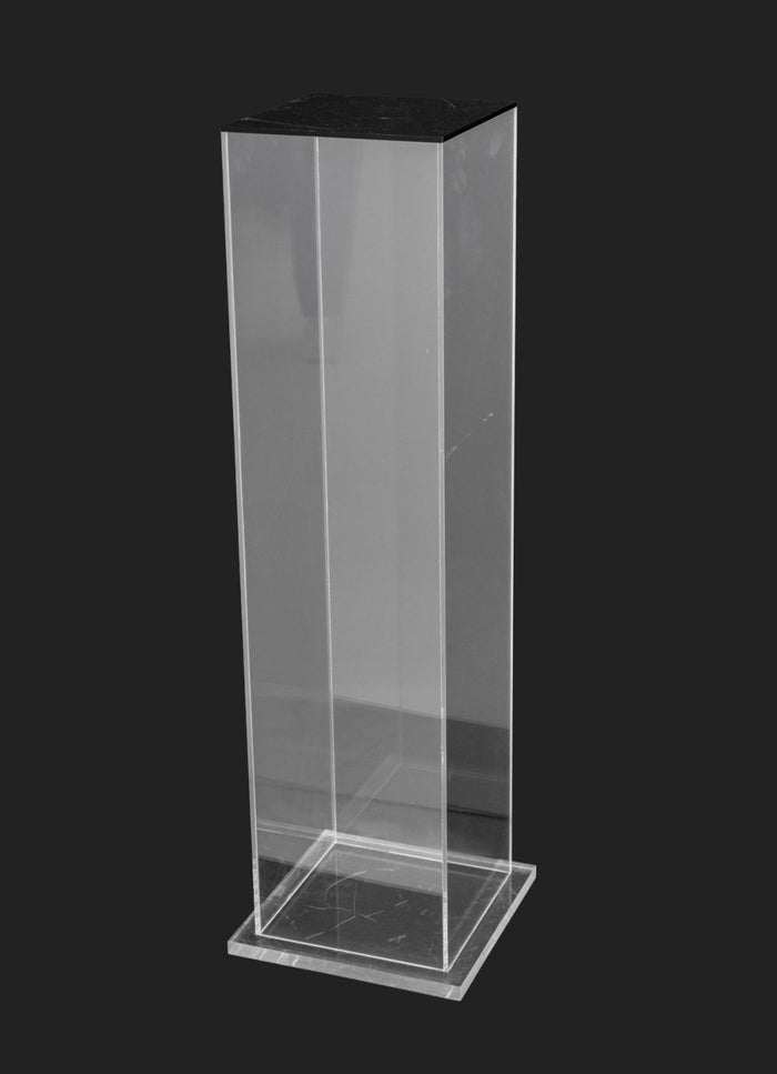 Postmodern Black and Clear Acrylic Pedestal