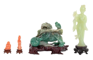 Chinese Carved Jade and Coral Sculptures, 4