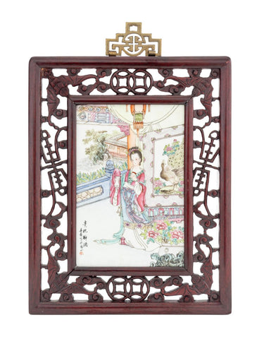 Chinese Famille Rose Porcelain Plaque