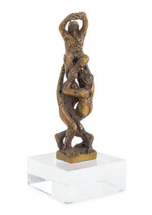 Ernest Bottomley Acrobat Figural Group Gilt Bronze