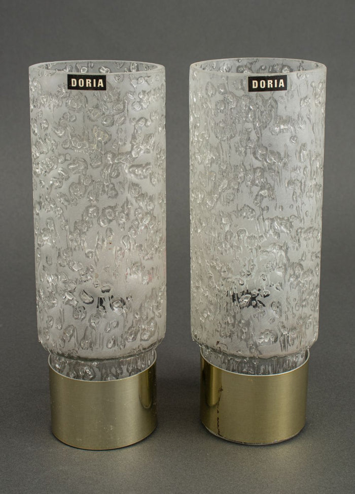 Doria Leuchten Glass and Brass Sconces, Pair