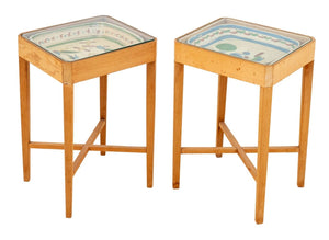 Mexican Ceramic Dish Inset Side Tables, Pair (9843567067443)