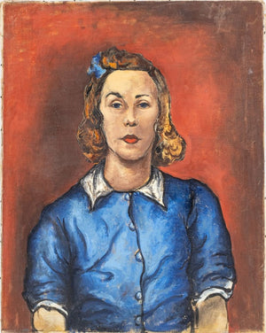 Signed Portrait of Blonde Girl Oil on Canvas (9825488503091)