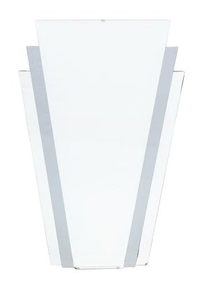 Skyscraper Style Fan Form Beveled Glass Mirror