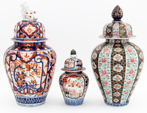 Japanese Porcelain Covered Ginger Jars, 3