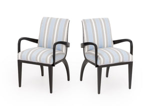 Contemporary Ebonized Armchairs, Pair