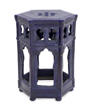 Moroccan Style Cobalt Blue Ceramic Garden Seat