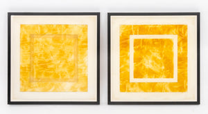 Joseph Gardella Yellow Square Diptych Mixed Media