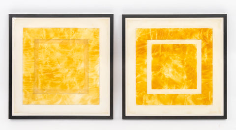 Joseph Gardella Yellow Square Diptych Mixed Media