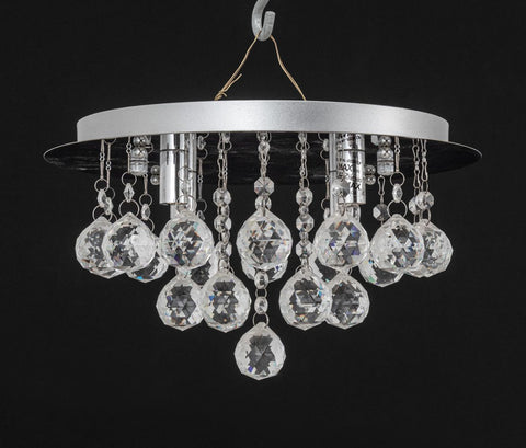 Quoizel Chrome and Crystal 4-Light Chandelier
