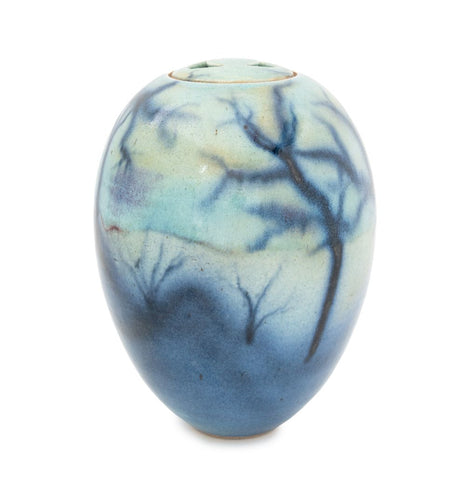 Signed Modern Glazed Art Pottery Covered Jar