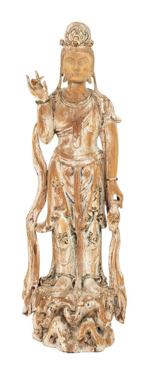 Chinese Carved Wood Guanyin Sculpture (9832482177331)
