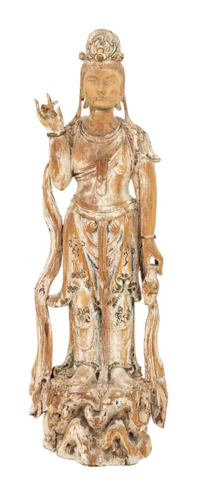 Chinese Carved Wood Guanyin Sculpture