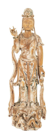Chinese Carved Wood Guanyin Sculpture