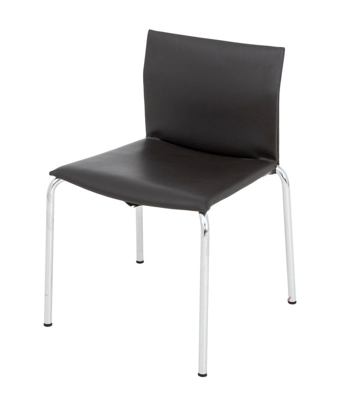 Postmodern Chocolate Brown Leather Side Chair