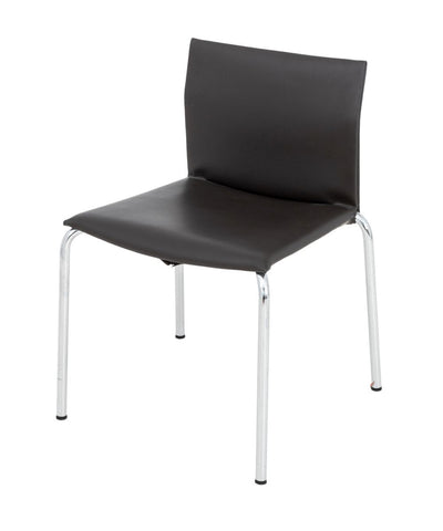 Postmodern Chocolate Brown Leather Side Chair