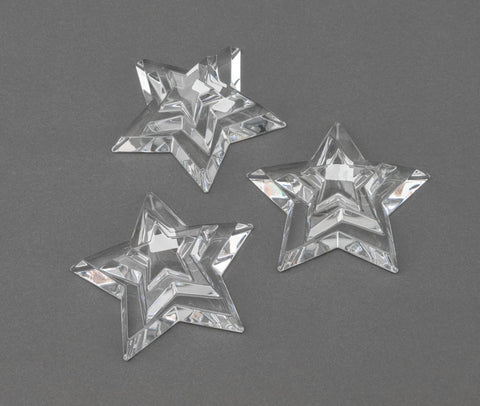 Baccarat Triple Star Crystal Paperweights, 3