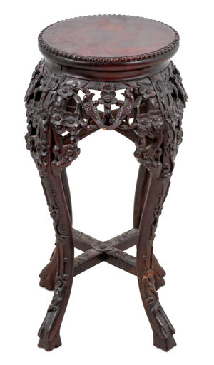 Chinese Carved Hardwood Pedestal Table (9808493248819)