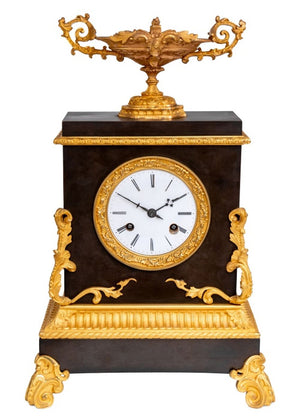 Charles X Gilt and Patinated Bronze Mantel Clock (9775844917555)