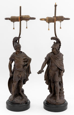 Edouard Drouot Bronze Mounted Lamps, Pair (9832505803059)