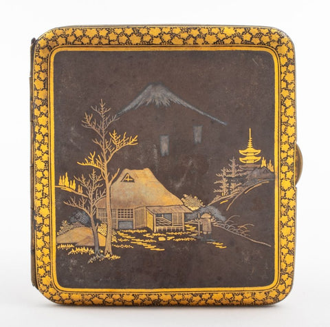 Japanese 24K Gold & Silver Overlay Cigarette Case