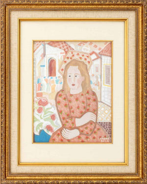 Bela Kadar Portrait of a Girl Gouache on Paper