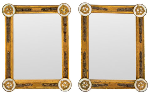 French Empire Gilt & Mother-of-Pearl Mirrors, 2