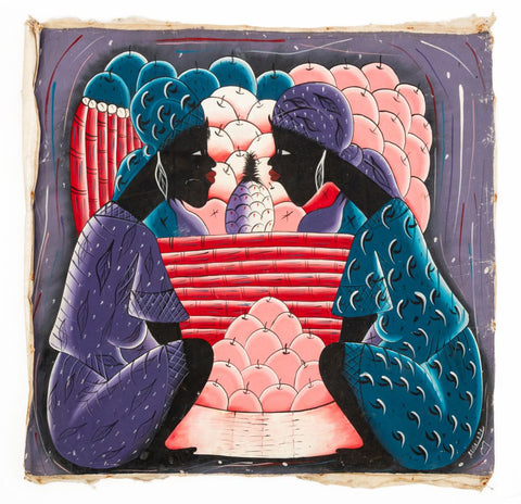 Regalado Two Women with Fruit Acrylic on Canvas