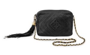 Chanel Black Diamond Quilted Camera Bag