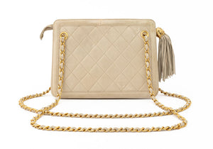 Chanel Matelasse Beige Lambskin Shoulder Bag