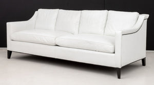 Modern White Leather Upholstered Large Sofa (9832547811635)