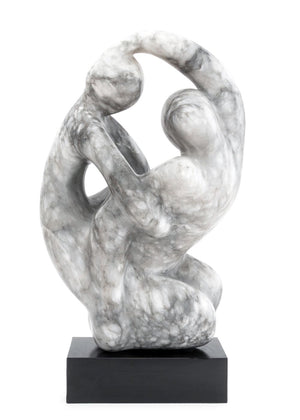Modernist Embracing Couple Marble Sculpture