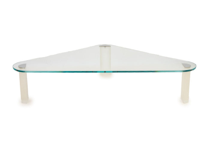 Pace Lucite and Glass Triangular Coffee Table